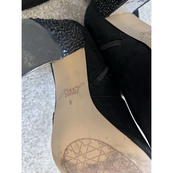 Jewel Badgley Mischka Black Stretch Over-the-Knee Block Heel Boots 8 Holiday - Picture 4 of 7